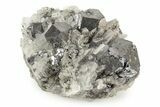 Lustrous Galena Crystals on Quartz Crystals - Peru #238971-1